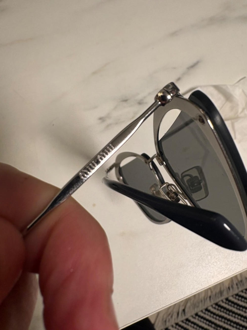 Miu Miu SMU54T KJW-7W1 Sunglasses Grey Silver Frame Grey Silver Mirror 64mm - Picture 5 of 5